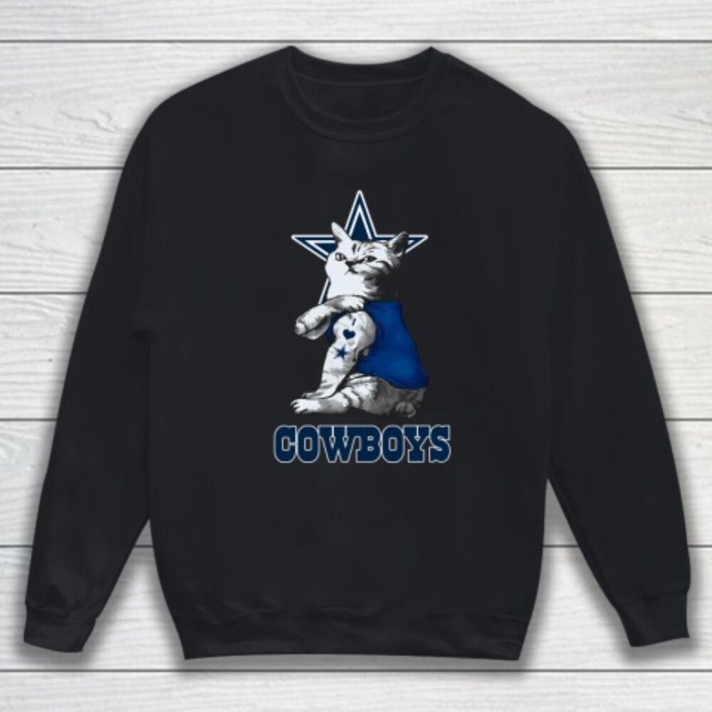 NFL Football My Cat Loves Dallas Cowboys Sweatshirt Fan Gift Unisex Apparel 159